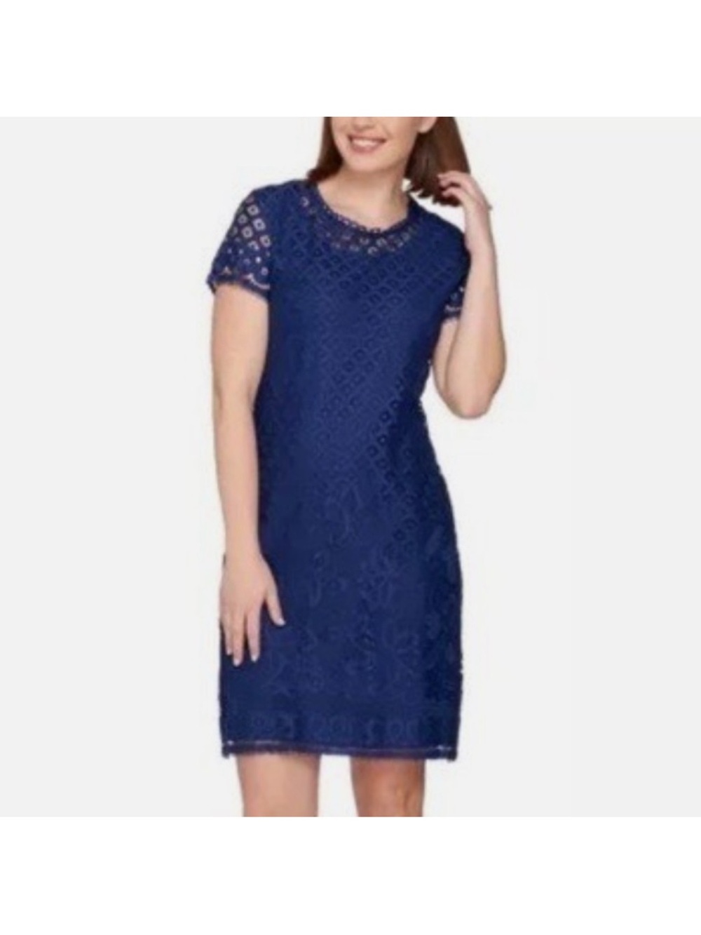 Isaac Mizrahi Royal Blue Lace Shift Dress